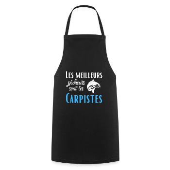 Pêcheur de carpe, cadeau humour, homme pêche. - Tablier de cuisine - noir - Devant - AI Model Male 185 dark (185cm)