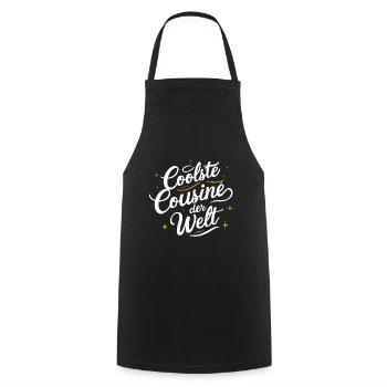 Coolste Cousine Welt T-Shirt Geburtstag Familie - Kochschürze - Schwarz - Vorne - AI Model Male 185 dark (185cm)