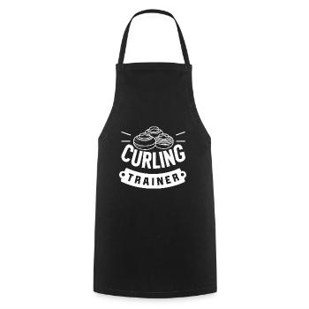 Curling-Trainer - Kochschürze - Schwarz - Vorne - AI Model Male 185 dark (185cm)