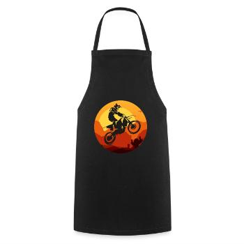 Motocross - Cooking Apron - black - Front - AI Model Male 185 dark (185cm)