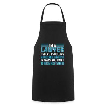 Je résous des problèmes Droit Cadeau Drôle Avocat - Tablier de cuisine - noir - Devant - AI Model Male 185 dark (185cm)
