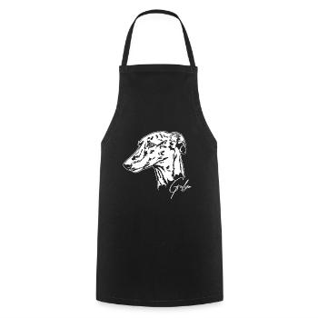 GALGO bringé Portrait Greyhounds Wilsigns - Tablier de cuisine - noir - Devant - AI Model Male 185 dark (185cm)