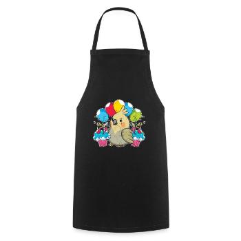 Bird Birthday Party Gift Cockatiel - Cooking Apron - black - Front - AI Model Male 185 dark (185cm)