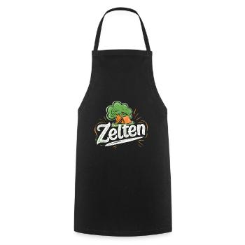 Zelten Outdoor Camper Abenteuer Naturfreund - Kochschürze - Schwarz - Vorne - AI Model Male 185 dark (185cm)