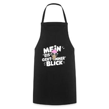 Mein Eis-Blick Eismacher Freude Sommer Hitze - Kochschürze - Schwarz - Vorne - AI Model Male 185 dark (185cm)