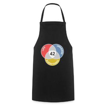 42 is the answer for life, universe and everything - Cooking Apron - black - Front - AI Model Male 185 dark (185cm)