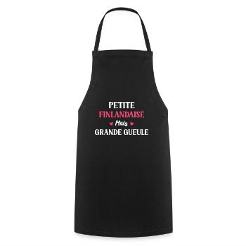 Petite Finlandaise mais grande gueule - Tablier de cuisine - noir - Devant - AI Model Male 185 dark (185cm)