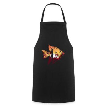 Nature Sunset Trees Animal Gift Fish - Cooking Apron - black - Front - AI Model Male 185 dark (185cm)