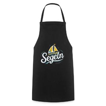 Segeln Leidenschaft Meer Wind Freiheit Geschenk - Kochschürze - Schwarz - Vorne - AI Model Male 185 dark (185cm)