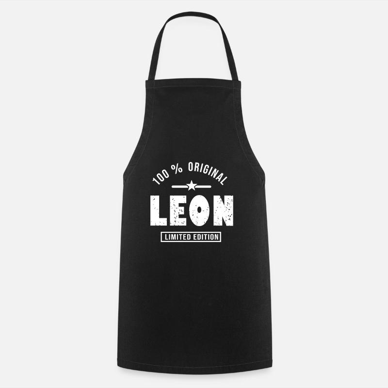 leon original gift presonnalized first name leon - Cooking Apron - black