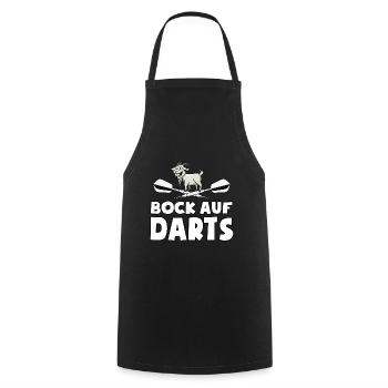Bock auf Darts - Spruch - lustiges Wortspiel - Kochschürze - Schwarz - Vorne - AI Model Male 185 dark (185cm)