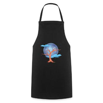 Forest Tree Nature Lover Gift Full Moon Nature - Tablier de cuisine - noir - Devant - AI Model Male 185 dark (185cm)