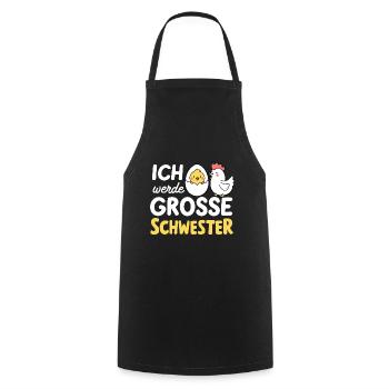Große Schwester Geschenkidee Schwangerschaft - Kochschürze - Schwarz - Vorne - AI Model Male 185 dark (185cm)