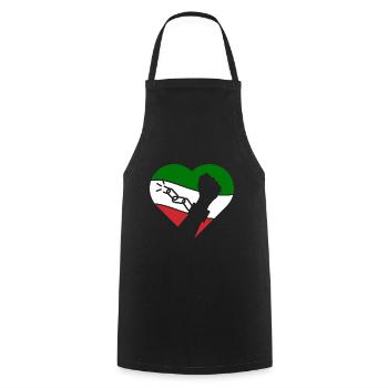 Rise with Iran Heart - Women Life Freedom Iran - Cooking Apron - black - Front - AI Model Male 185 dark (185cm)