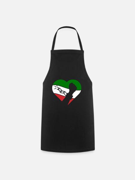 Rise with Iran Herz - Women Life Freedom Iran - Kochschürze - Schwarz