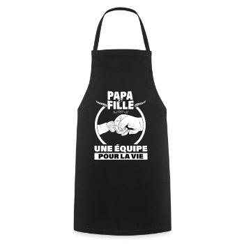 Papa et fille une équipe pour la vie - Tablier de cuisine - noir - Devant - AI Model Male 185 dark (185cm)