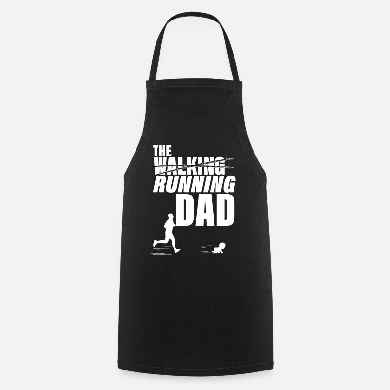 The walking running dad. idée cadeau papa et bébé - Tablier de cuisine - noir