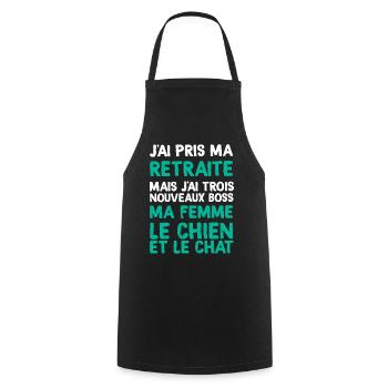 Retraite Homme Femme Et Animaux De Compagnie - Tablier de cuisine - noir - Devant - AI Model Male 185 dark (185cm)