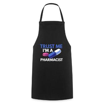 Trust Me Apotheker Apotheke Pharmazie PTA - Kochschürze - Schwarz - Vorne - AI Model Male 185 dark (185cm)