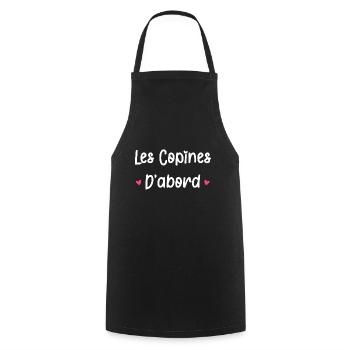 Les copines d'abord - Tablier de cuisine - noir - Devant - AI Model Male 185 dark (185cm)