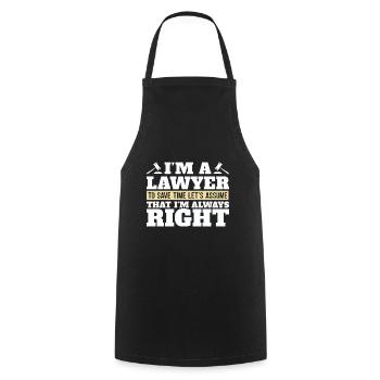 Je suis avocat, cabinet d’avocats, avocat spécialisé dans les cadeaux - Tablier de cuisine - noir - Devant - AI Model Male 185 dark (185cm)