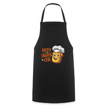 Backen ist Sauerteig und Liebe - Kochschürze - Schwarz - Vorne - AI Model Male 185 dark (185cm)