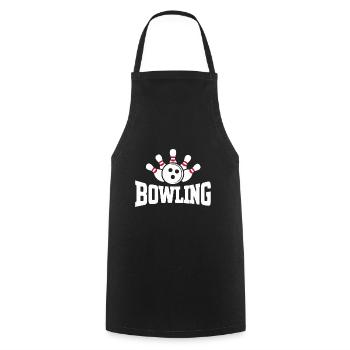 Bowling Kegeln Fanartikel Strike Spieler Pins - Kochschürze - Schwarz - Vorne - AI Model Male 185 dark (185cm)