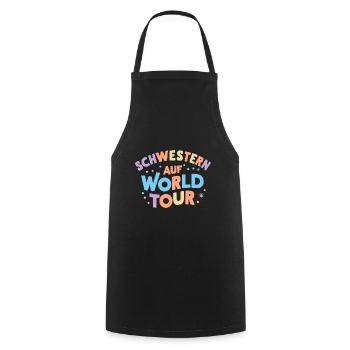 Schwestern auf World Tour: Schwester Reisen - Kochschürze - Schwarz - Vorne - AI Model Male 185 dark (185cm)