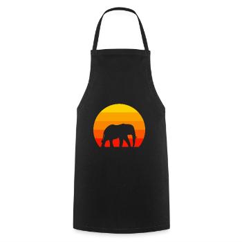Africa Animal Lovers Retro Zoo Animal Elephant - Cooking Apron - black - Front - AI Model Male 185 dark (185cm)