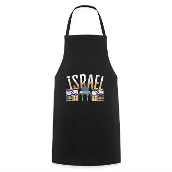 Star of David Israeli Flag Gift Israel - Cooking Apron - black - Front - AI Model Male 185 dark (185cm)