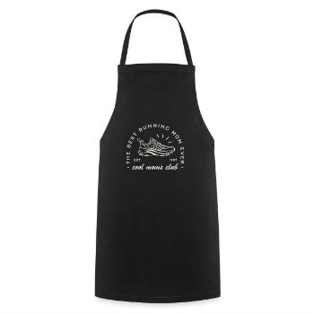 Mom run club runner trail running marathoner - Cooking Apron - black - Front - AI Model Male 185 dark (185cm)