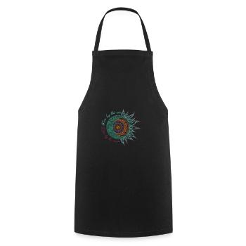 Mandela, Moon, Live by the sun, love by the moon - Tablier de cuisine - noir - Devant - AI Model Male 185 dark (185cm)