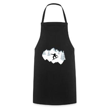 Snowboarder, Snowboarding, Snowboard - Cooking Apron - black - Front - AI Model Male 185 dark (185cm)