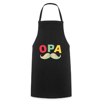 Opa Mustache Bester Opa Geburtstag Du wirst Opa - Kochschürze - Schwarz - Vorne - AI Model Male 185 dark (185cm)
