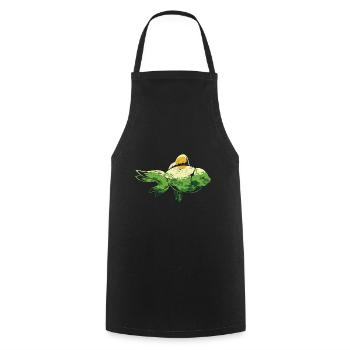Forêt Nature Paysage Pêche Cadeau Poisson sucré - Tablier de cuisine - noir - Devant - AI Model Male 185 dark (185cm)