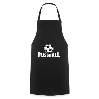 FußRetro Ball Fan Vintage Deko Sammler Unikat - Kochschürze - Schwarz - Vorne - AI Model Male 185 dark (185cm)