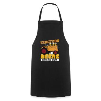 Tractors And Beers Living The Dream Trecker Beer - Cooking Apron - black - Front - AI Model Male 185 dark (185cm)