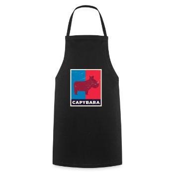 Capybara Capybara Guinea Pig Duplex - Cooking Apron - black - Front - AI Model Male 185 dark (185cm)