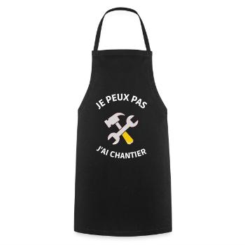 J'PEUX PAS J'AI CHANTIER - GRUE DE CHANTIER - Tablier de cuisine - noir - Devant - AI Model Male 185 dark (185cm)