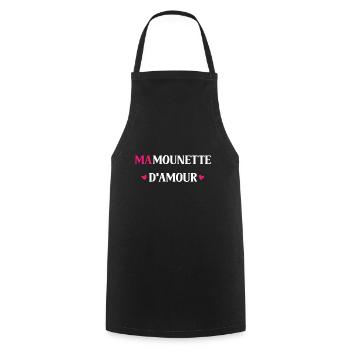 mamounette d'amour - Tablier de cuisine - noir - Devant - AI Model Male 185 dark (185cm)