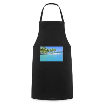 Lagon de Bora Bora - Tablier de cuisine - noir - Devant - AI Model Male 185 dark (185cm)