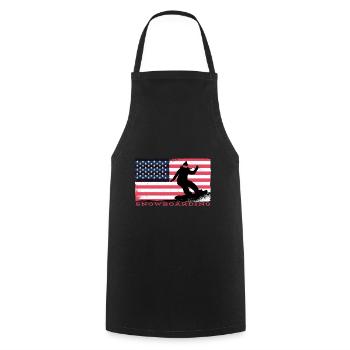 Snowboard Snowboarding Snowboarding Snowboard Holiday - Cooking Apron - black - Front - AI Model Male 185 dark (185cm)