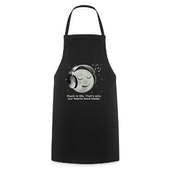 La musique est la vie - Tablier de cuisine - noir - Devant - AI Model Male 185 dark (185cm)