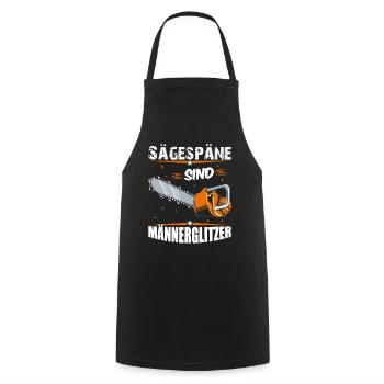 Sägespäne sind Männerglitzer Kettensäge Motorsäge - Kochschürze - Schwarz - Vorne - AI Model Male 185 dark (185cm)