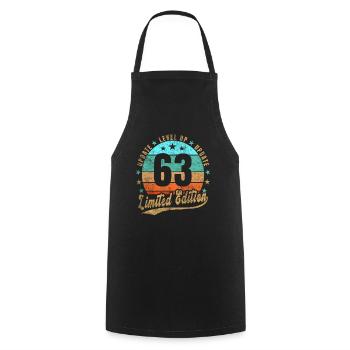 Mise à jour Level Up 63 Ans Édition Limitée Rétro - Tablier de cuisine - noir - Devant - AI Model Male 185 dark (185cm)