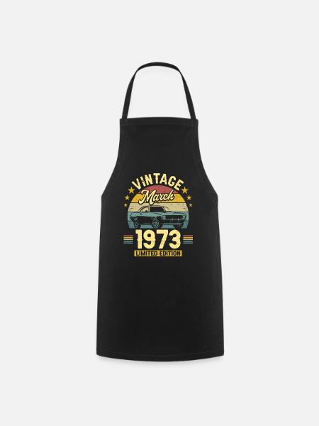 Vintage Mars 1973 50 Ans Anniversaire - Tablier de cuisine - noir
