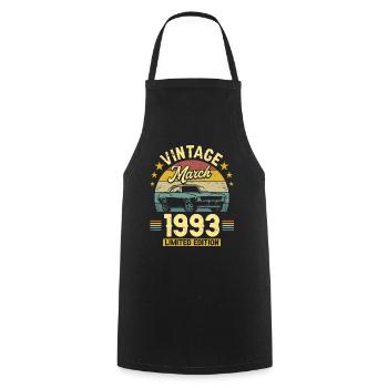 Vintage Mars 1993 30 Ans Anniversaire - Tablier de cuisine - noir - Devant - AI Model Male 185 dark (185cm)