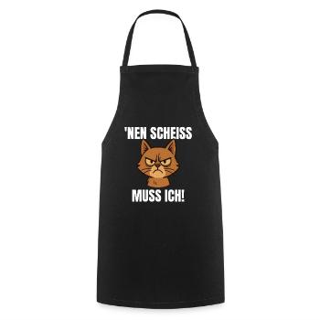 Drôle de chat majeur doigt d’honneur n baise - Tablier de cuisine - noir - Devant - AI Model Male 185 dark (185cm)