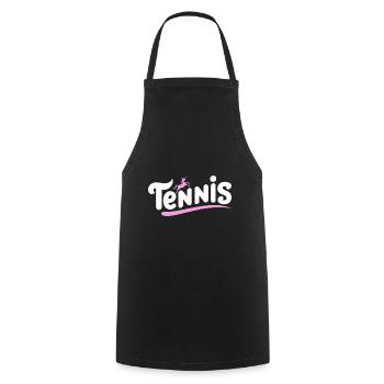 Tennis-Einhorn-Frau Shirt Idee Sport Magie - Kochschürze - Schwarz - Vorne - AI Model Male 185 dark (185cm)