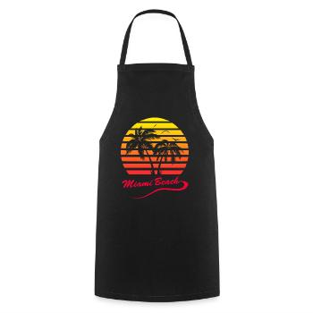 Miami Beach - Cooking Apron - black - Front - AI Model Male 185 dark (185cm)